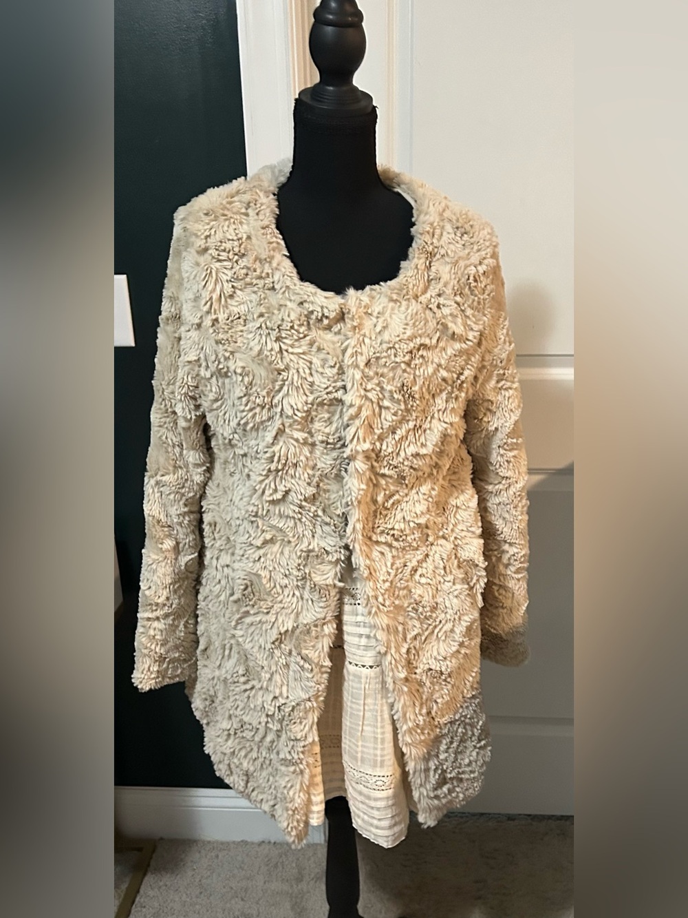 CLOSET CLOSING - Last Call! Miami Cream Plush Faux Fur Teddy Jacket